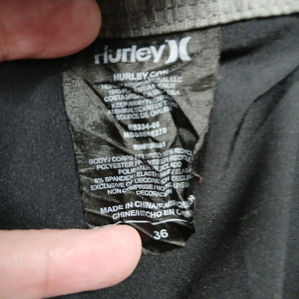 Hurley Phantom‎ Boardshorts Men's 36 Black Stretch Zip Pocket Surf